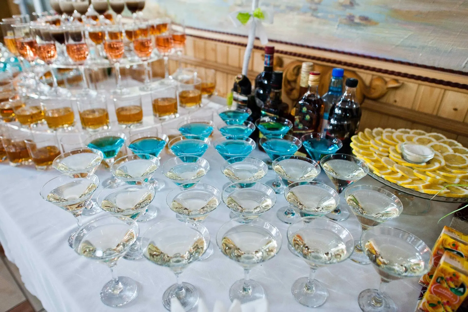 Drinks laid out for a licensed private event - PC Licensing Consultancy