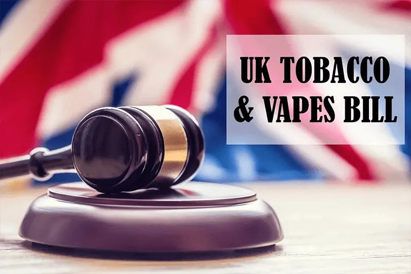 UK Tobacco and Vapes Bill graphic with judge's gavel - PC Licensing Consultancy